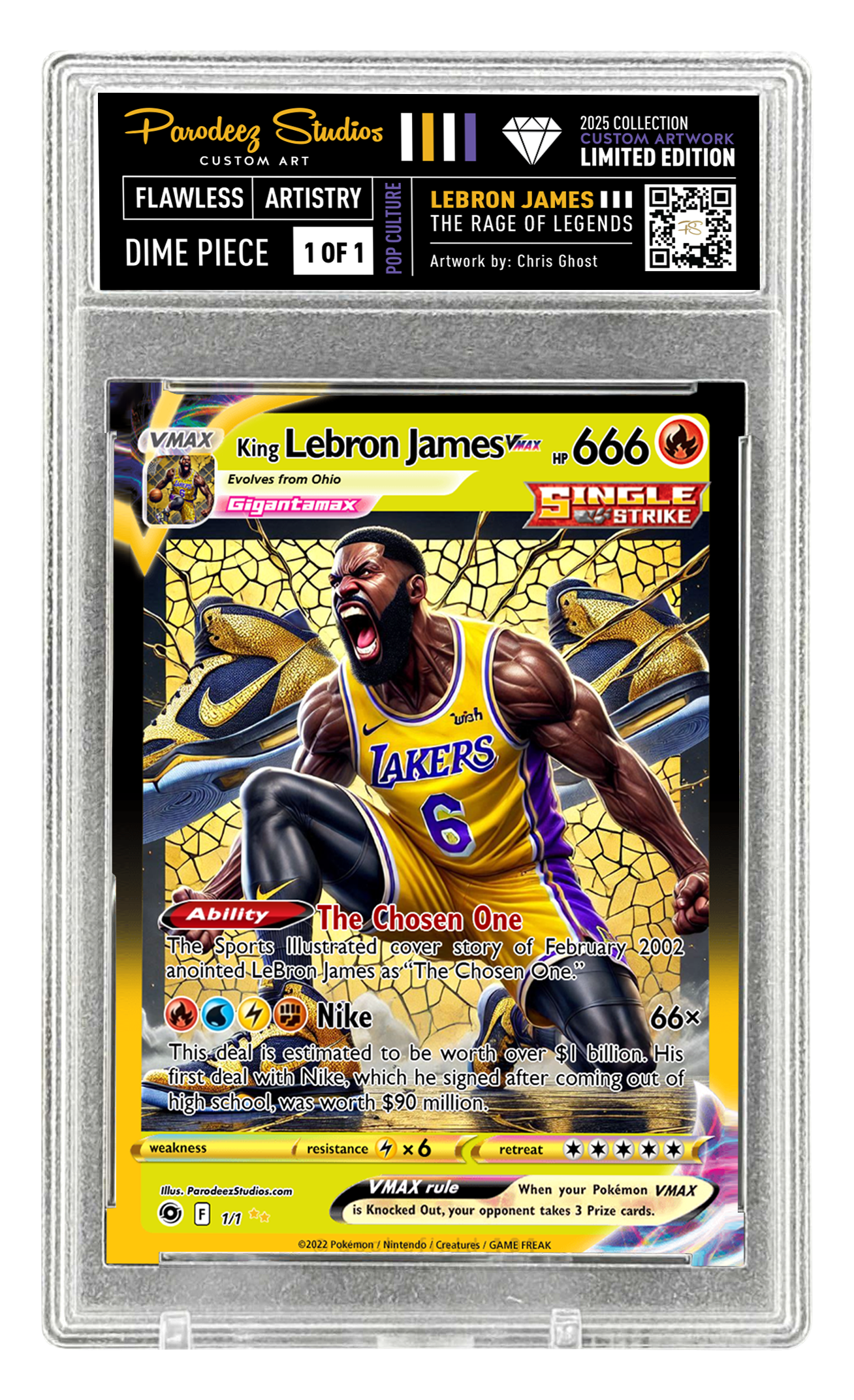 2025 Rage of Legends Collection - Fan Art - One of One by Chris Ghost - Card Number Lebron James 71